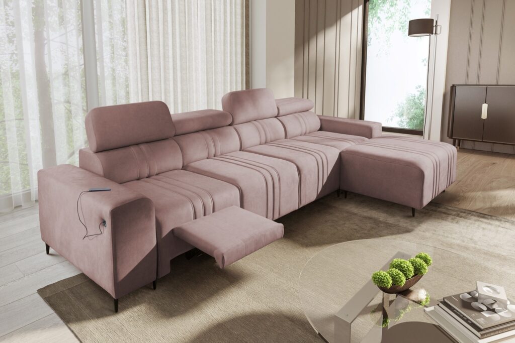 Narożnik Verona XII Mix z funkcją spania oraz funkcją relax manualna tkanina Vena 10