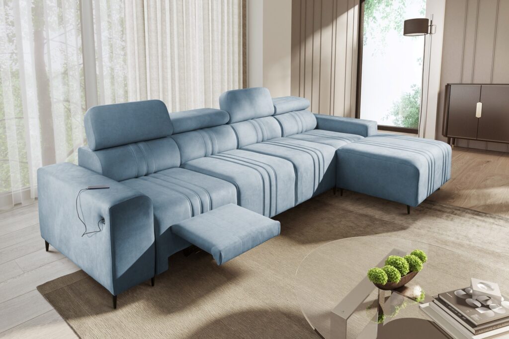 Narożnik Verona XII Mix z funkcją spania oraz funkcją relax manualna tkanina Vena 6
