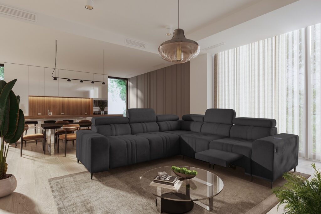 Narożnik Verona III Mix z funkcją spania oraz funkcją relax manualna tkanian Vena 20