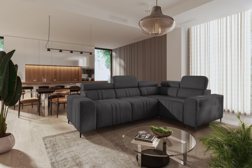 Narożnik Verona II z funkcją spania tkanina Vena 20