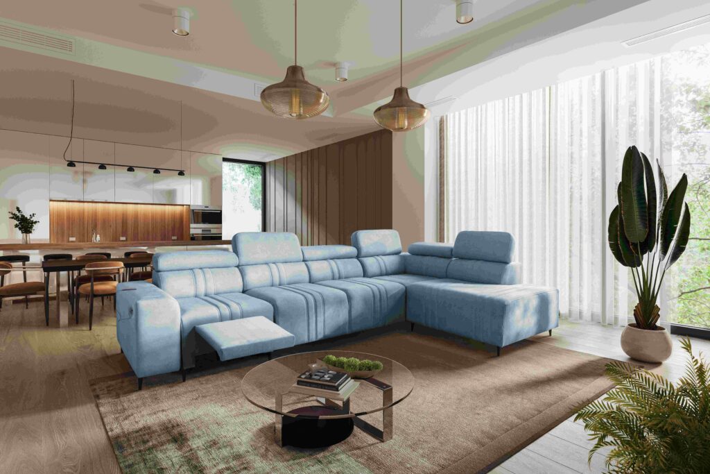 Narożnik Verona XI Mix z funkcją spania oraz funkcją relax manualna tkanina Vena 6