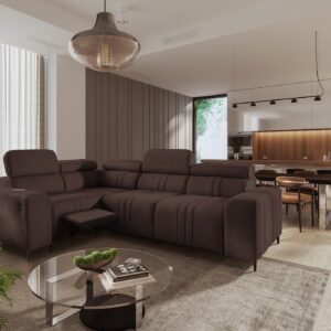 Narożnik Verona II Mix z funkcją spania oraz funkcją relax manualna tkanina Vena 13