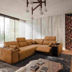 Narożnik milano II mix z funkcja spania oraz funkcja relax tkanina verita 54