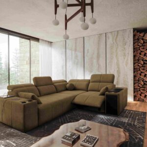 Narożnik milano II mix z funkcja spania oraz funkcja relax tkanina verita 28