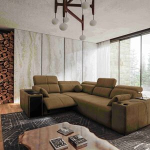 Narożnik milano II mix z funkcja spania oraz funkcja relax tkanina verita 28
