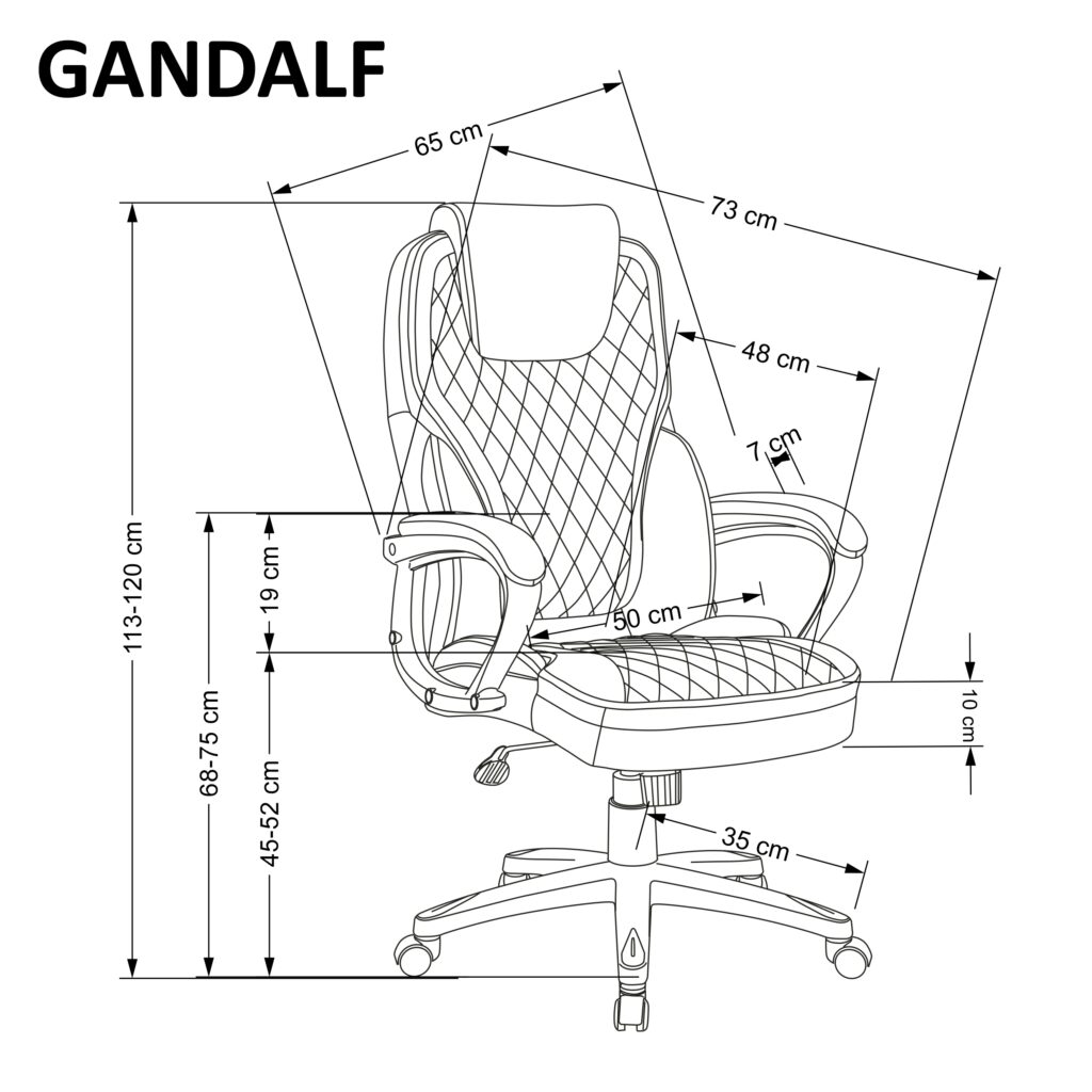 GANDALF fotel gabinetowy czarny / popielaty