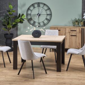 BAGIO stół rozkładany 120-160/80 cm dąb artisan/czarny