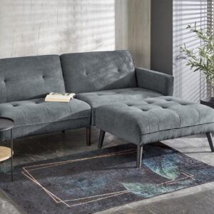 CORNELIUS sofa rozkładana z funkcją narożnika popiel