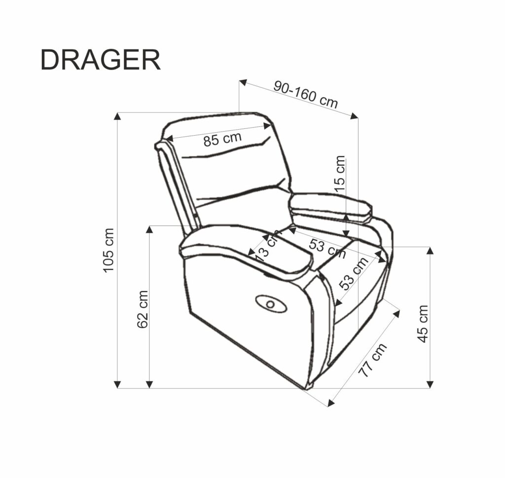 DRAGER fotel wypoczynkowy popielaty
