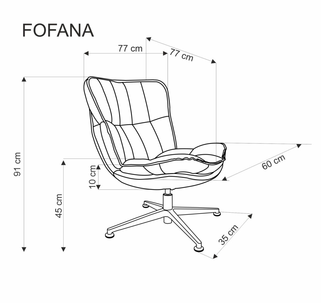 FOFANA fotel wypoczynkowy kremowy