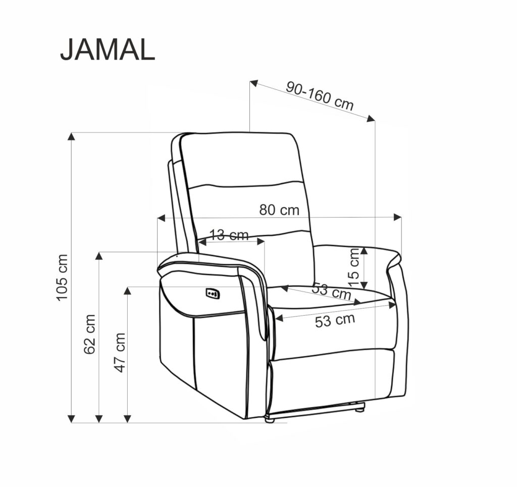 JAMAL fotel wypoczynkowy popielaty