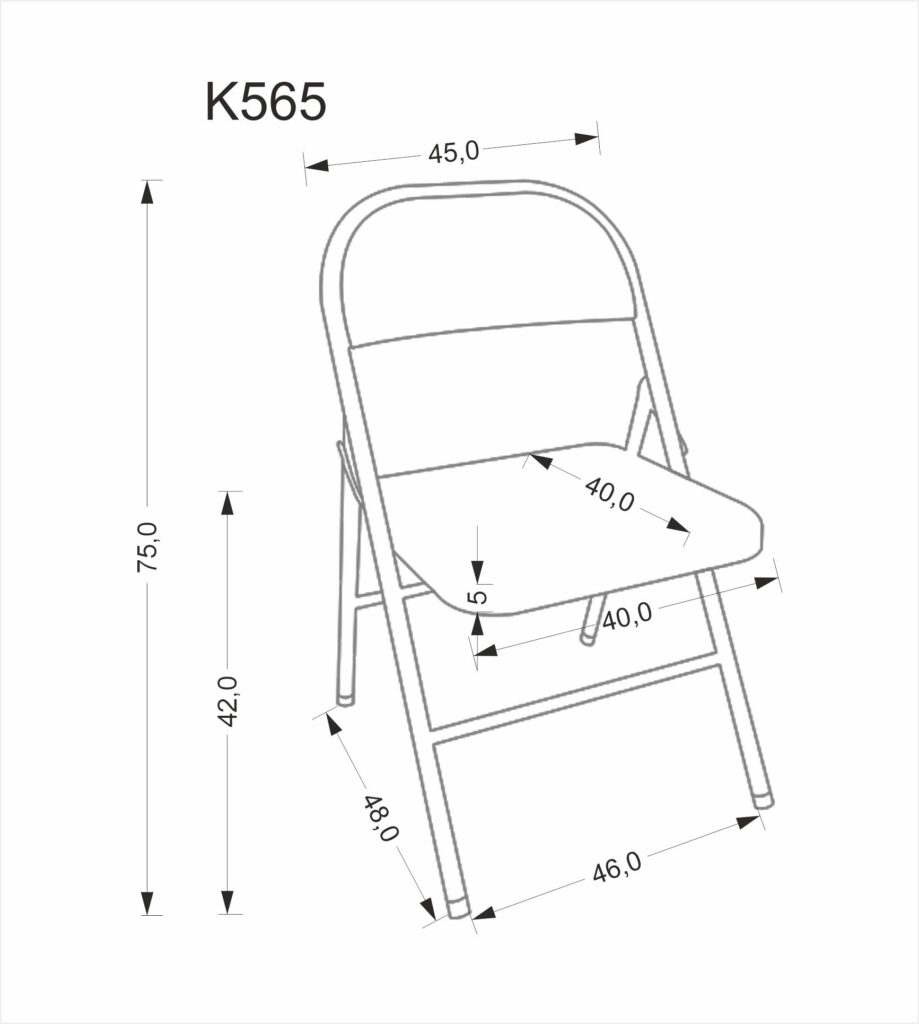 K565 krzesło składane, czarny