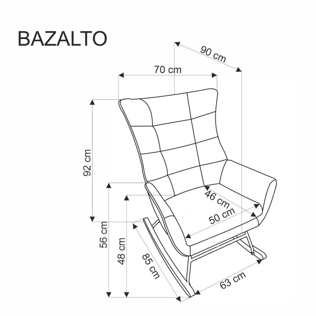 BAZALTO fotel bujany czarny
