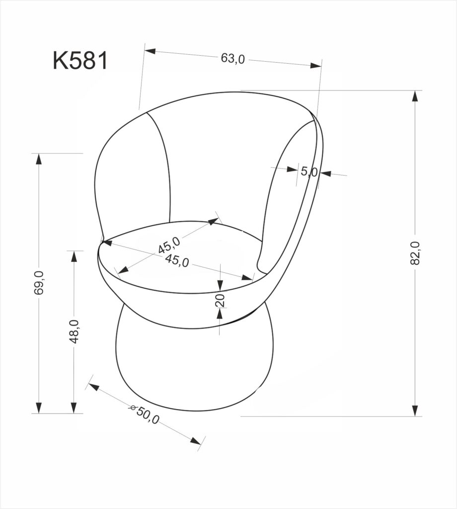 K581 krzesło popielaty