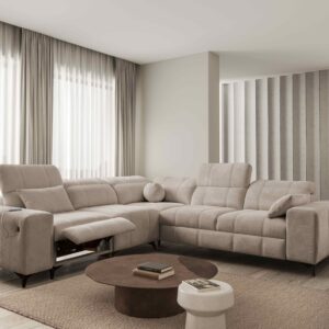 Narożnik ballagio III Mix z funkcją spania oraz funkcją relax tkanina Spring 1110
