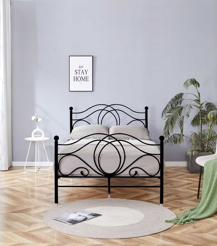Łóżko metalowe 120x200 (czarne)