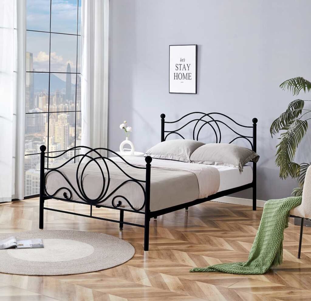 Łóżko metalowe 120x200 (czarne)