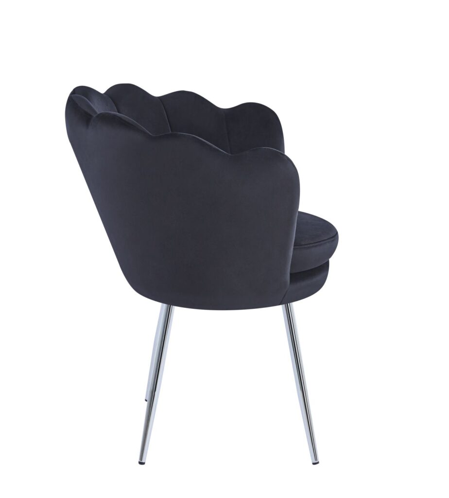 Fotel velvet (czarny) /nogi srebrne/