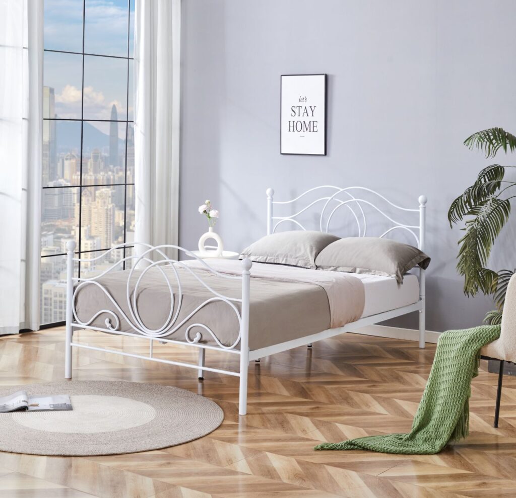 Łóżko metalowe 120x200 (białe)