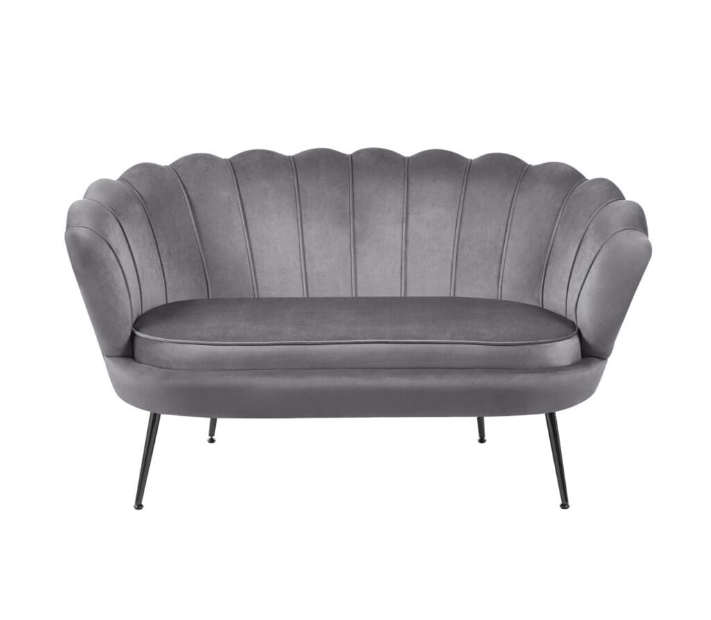 Sofa velvet (szara) /nogi czarne/