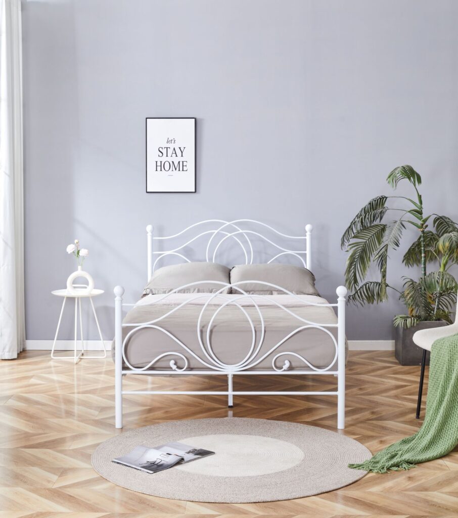 Łóżko metalowe 120x200 (białe)