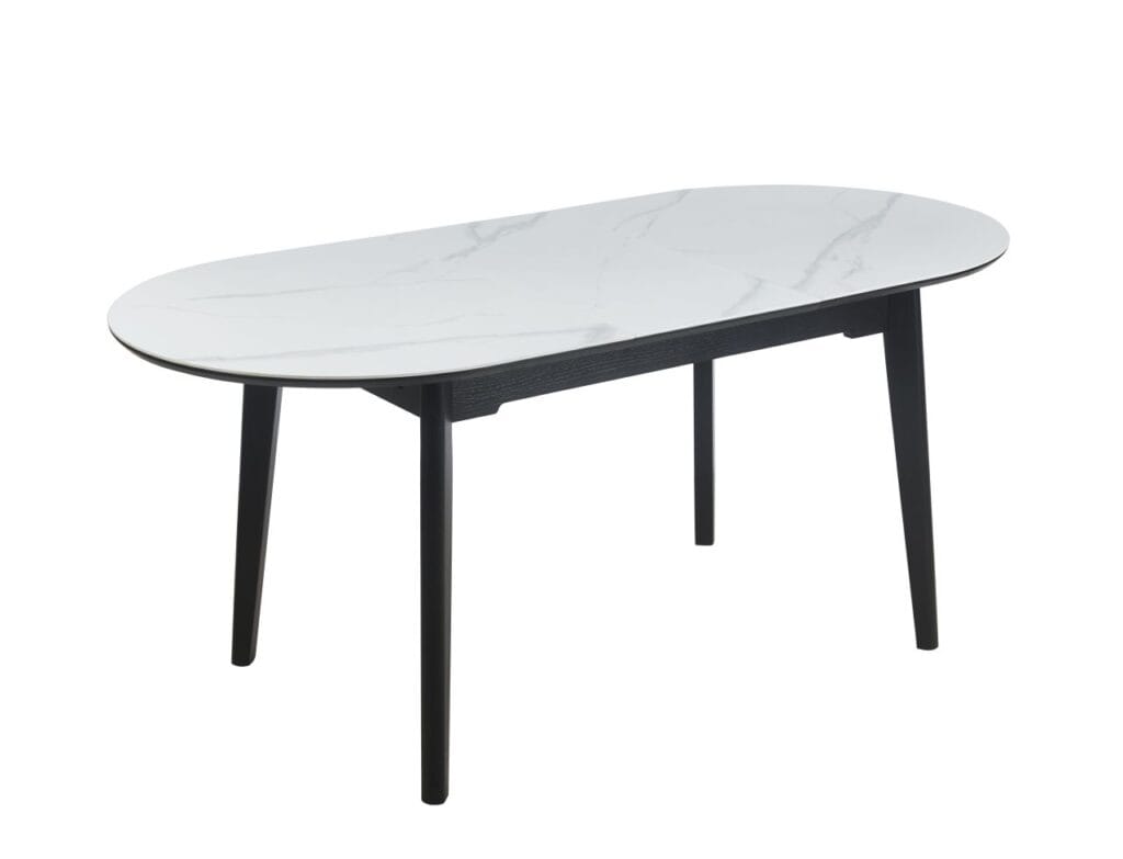 Stół rozkładany (biały marmur) 140(180)x85