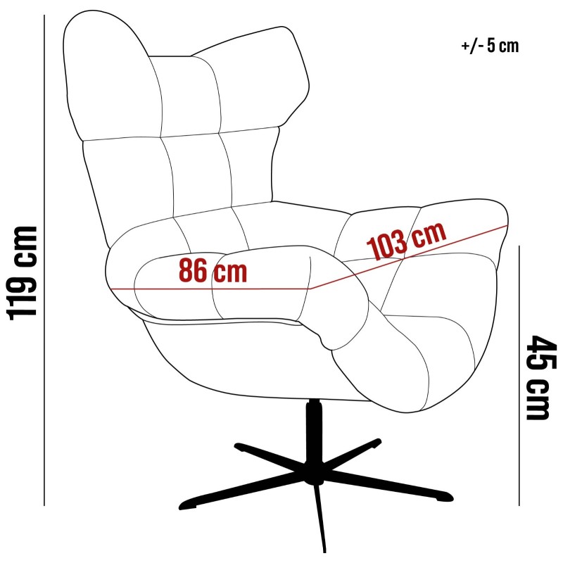 Fotel SENSI Relax obrotowy 360° z funkcją bujania