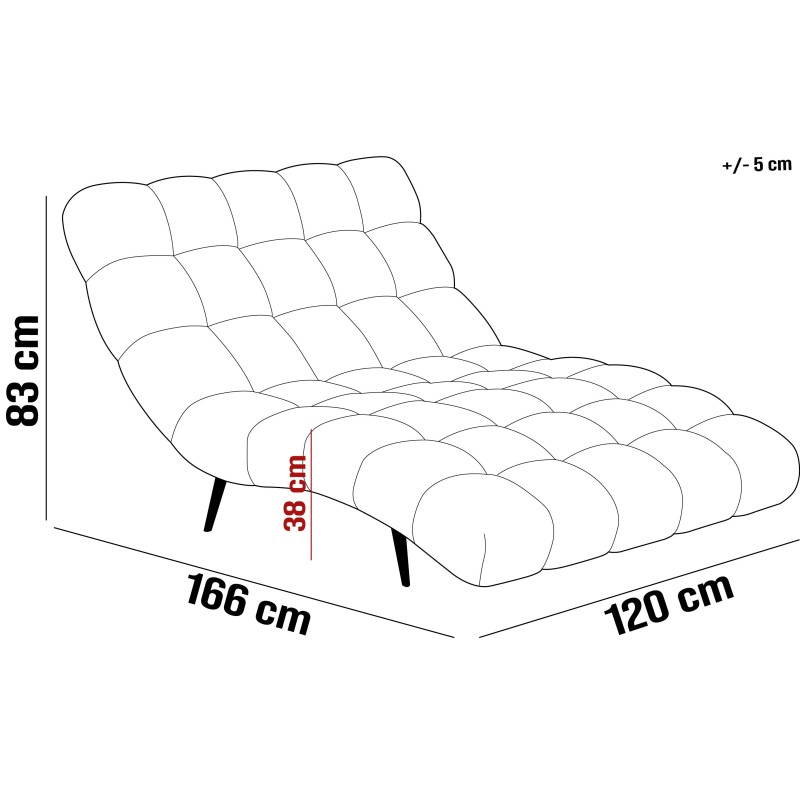 Fotel Szezlong 120 DELPHI 2 osobowy w tkaninie APHRODITE 15
