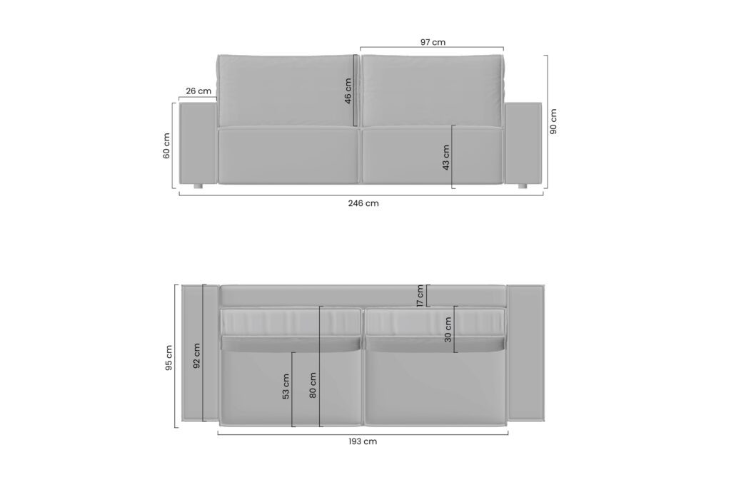 Kanapa Flabio z funkcją spania - beżowa plecionka Loft 01