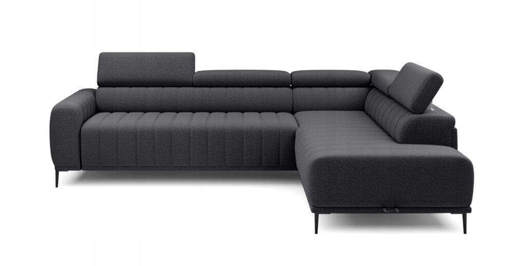 Narożnik GANDI 120 Prawostronny Materac system włoski Salvador 16 Grafitowy
