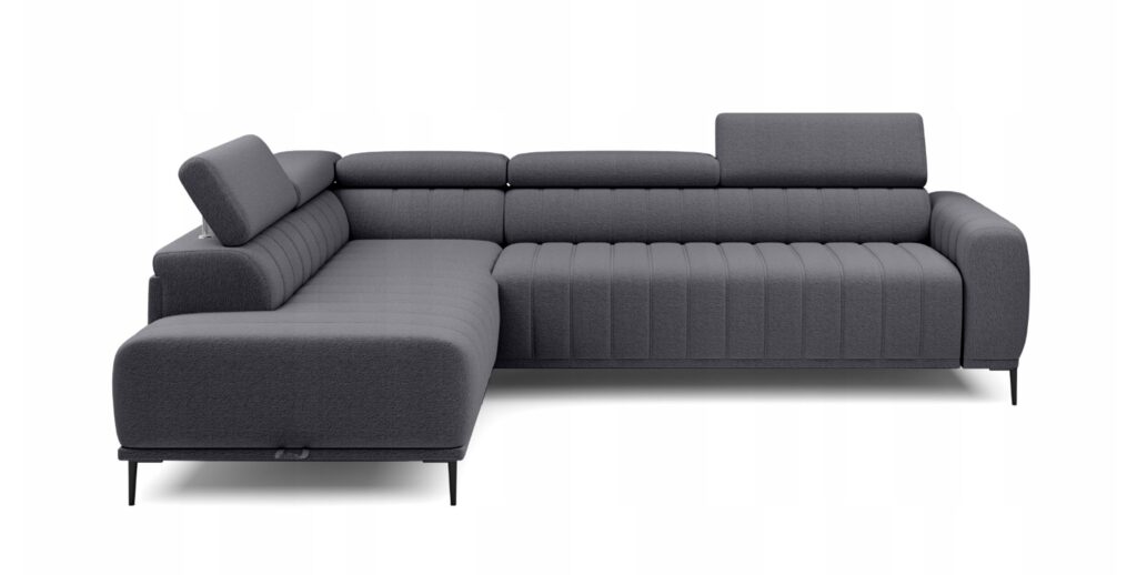Narożnik GANDI 160 Lewostronny Materac system włoski Salvador 15 Ciemny szary
