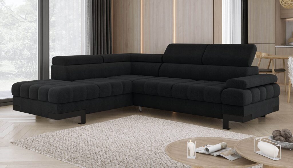 Narożnik SELVA L Lewostronny z funkcją spania i pojemnikiem AUSTIN 21 Grafitowy