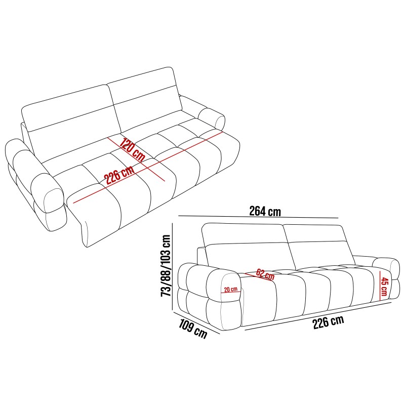Sofa MATEO z funkcją RELAX i elektryczną regulacji siedziska PERFECT HARMONY 39
