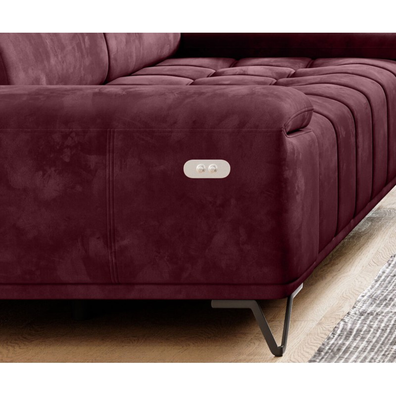 Sofa 3 osobowa PALLADIO z elektrycznym systemem rozkładania siedziska regulowane zagłówki MONOLITH 69