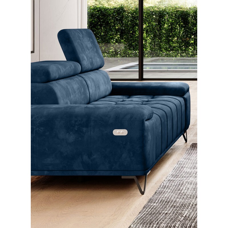 Sofa 3 osobowa PALLADIO z elektrycznym systemem rozkładania siedziska regulowane zagłówki MONOLITH 77