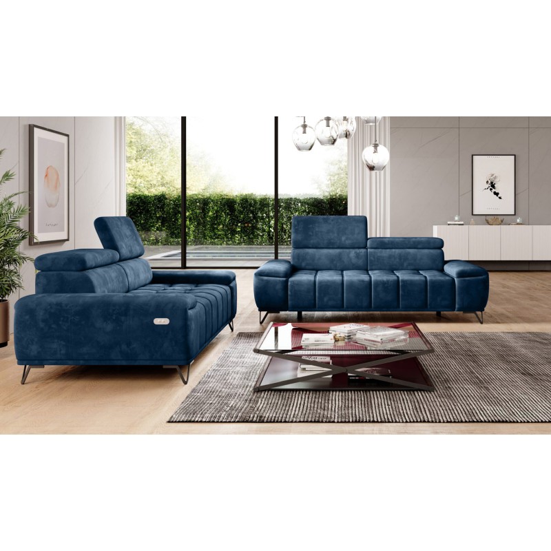 Sofa 3 osobowa PALLADIO z elektrycznym systemem rozkładania siedziska regulowane zagłówki MONOLITH 77