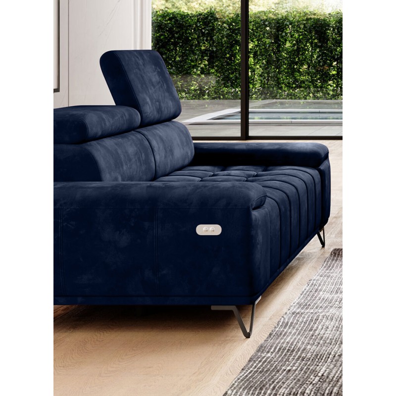 Sofa 3 osobowa PALLADIO z elektrycznym systemem rozkładania siedziska regulowane zagłówki MONOLITH 79