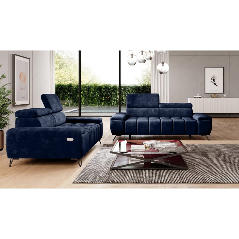 Sofa 3 osobowa PALLADIO z elektrycznym systemem rozkładania siedziska regulowane zagłówki MONOLITH 79