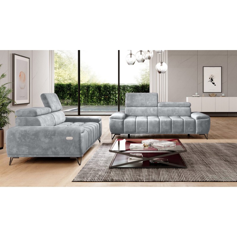 Sofa 3 osobowa PALLADIO z elektrycznym systemem rozkładania siedziska regulowane zagłówki MONOLITH 84