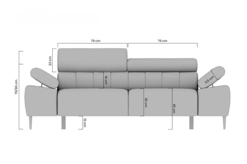 Sofa z elektrycznie wysuwanym siedziskiem Taloria III
