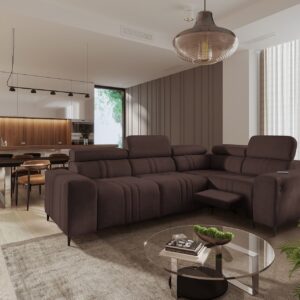 Narożnik Verona II Mix z funkcją spania oraz funkcją relax manualna tkanina Vena 13