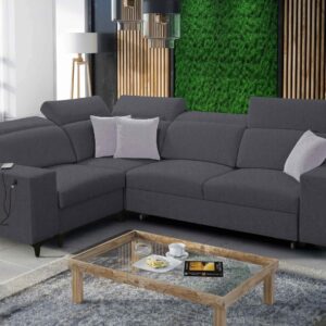 Narożnik Alto II Mix z funkcją spania oraz regulowane zagłówki tkanina Sawana 96