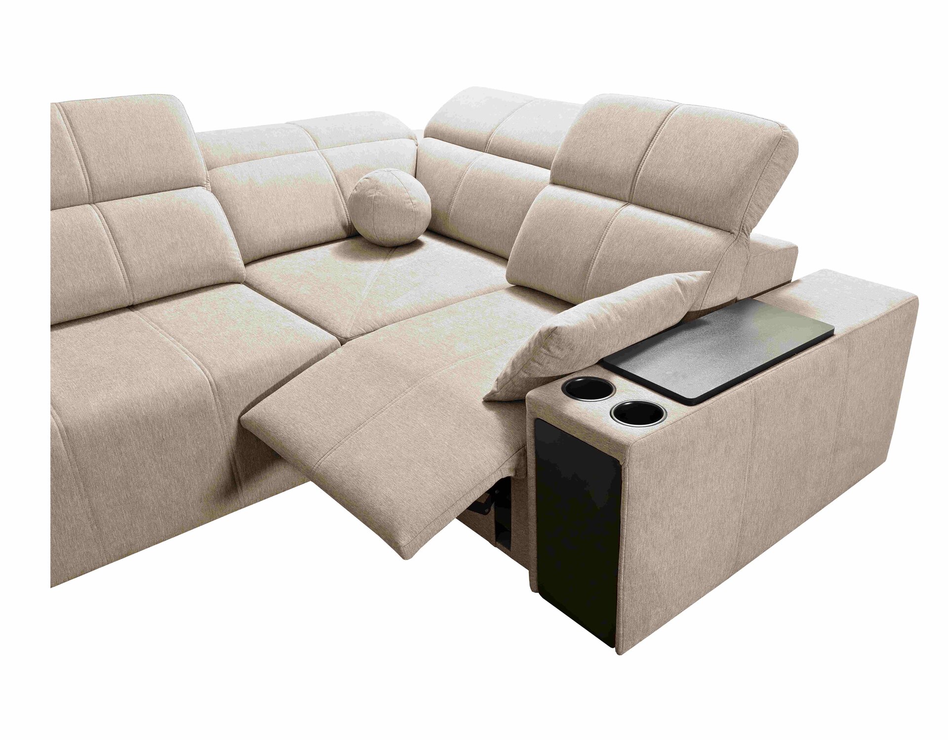 Narożnik w kształcie U milano IV mix z funkcja spania oraz funkcja relax tkanina verita 75