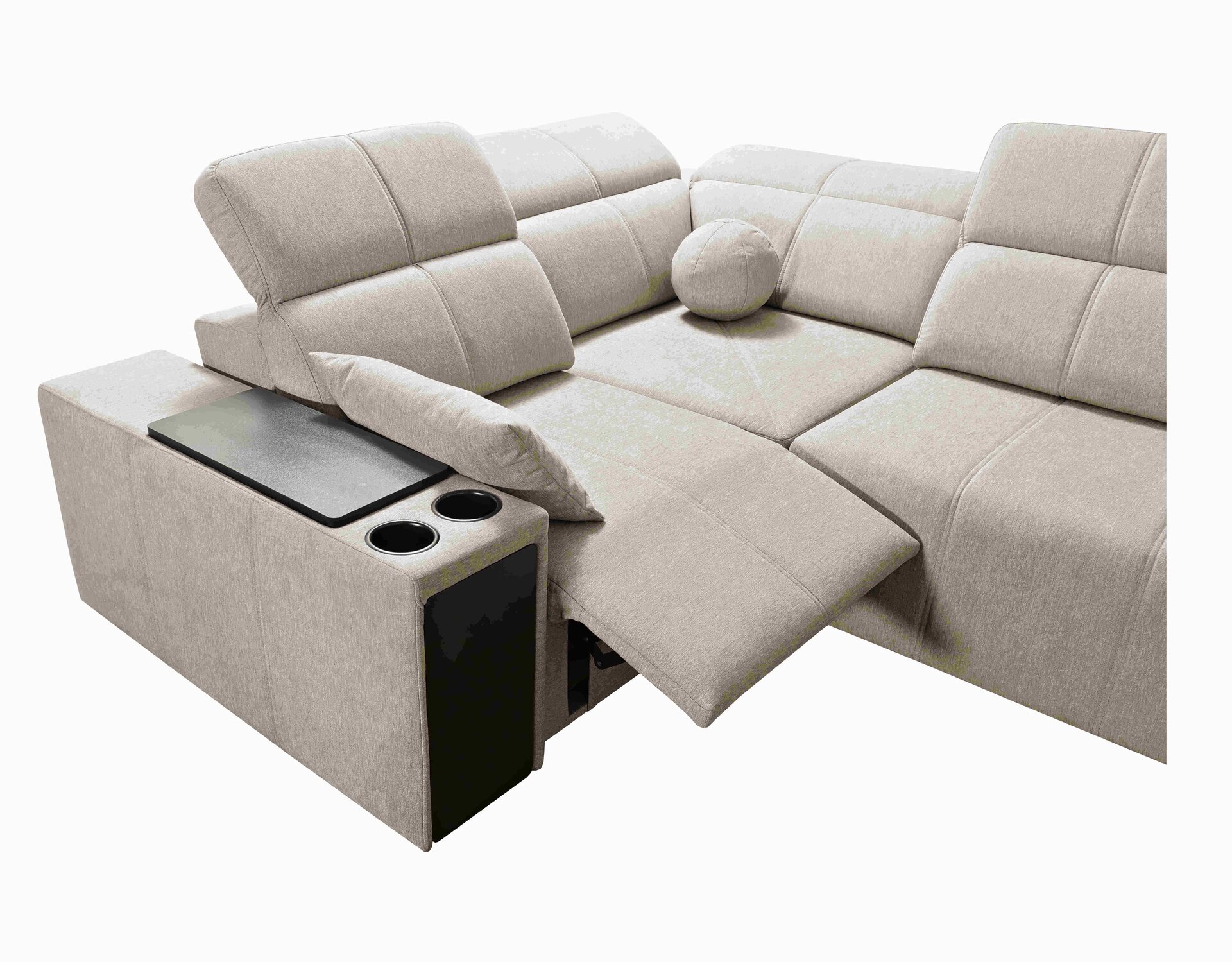 Narożnik w kształcie U milano IV mix z funkcja spania oraz funkcja relax tkanina verita 54