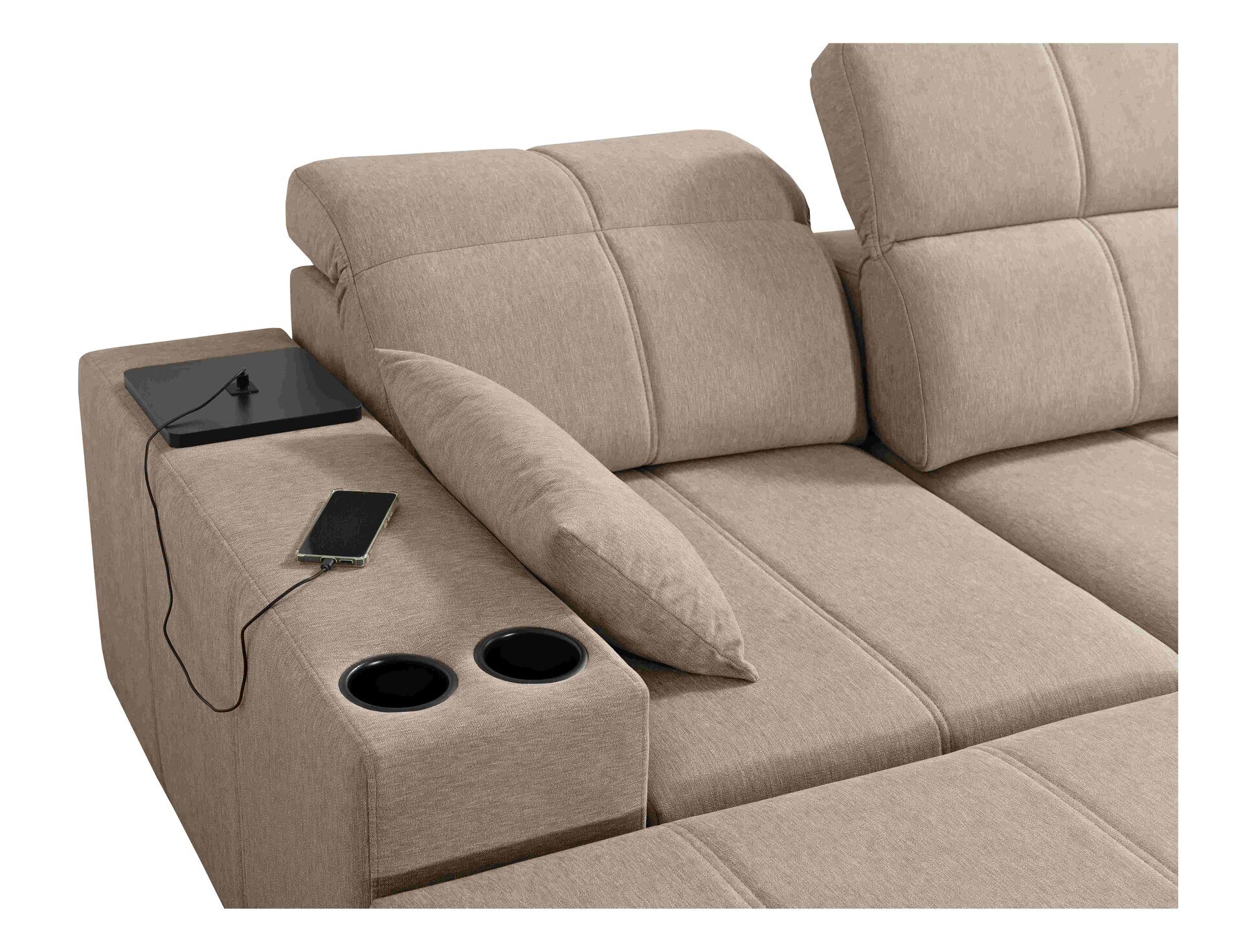 Narożnik w kształcie U milano VI z funkcja spania tkanina verita 28