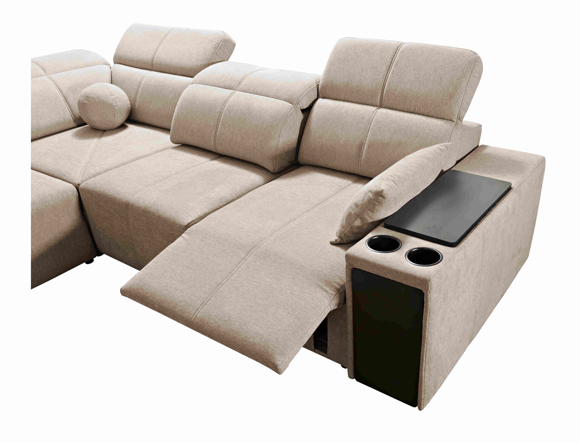 Narożnik w kształcie U milano VIII mix z funkcja spania oraz funkcja relax tkanina verita 88