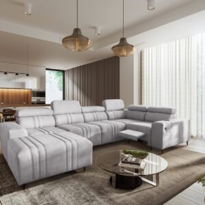 Narożnik w kształcie U Verona IV Mix z funkcją spania oraz funkcją relax manualna tkanian Vena 3