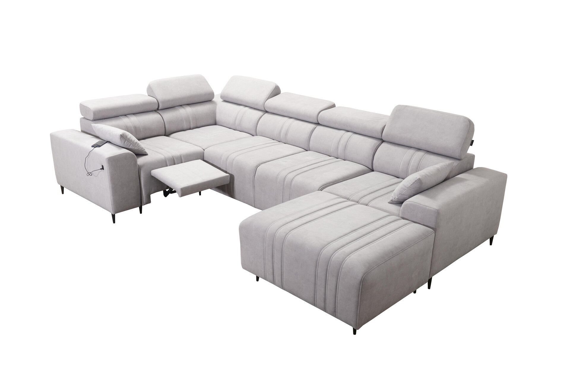 Narożnik w kształcie U Verona IV Mix z funkcją spania oraz funkcją relax manualna tkanian Vena 20