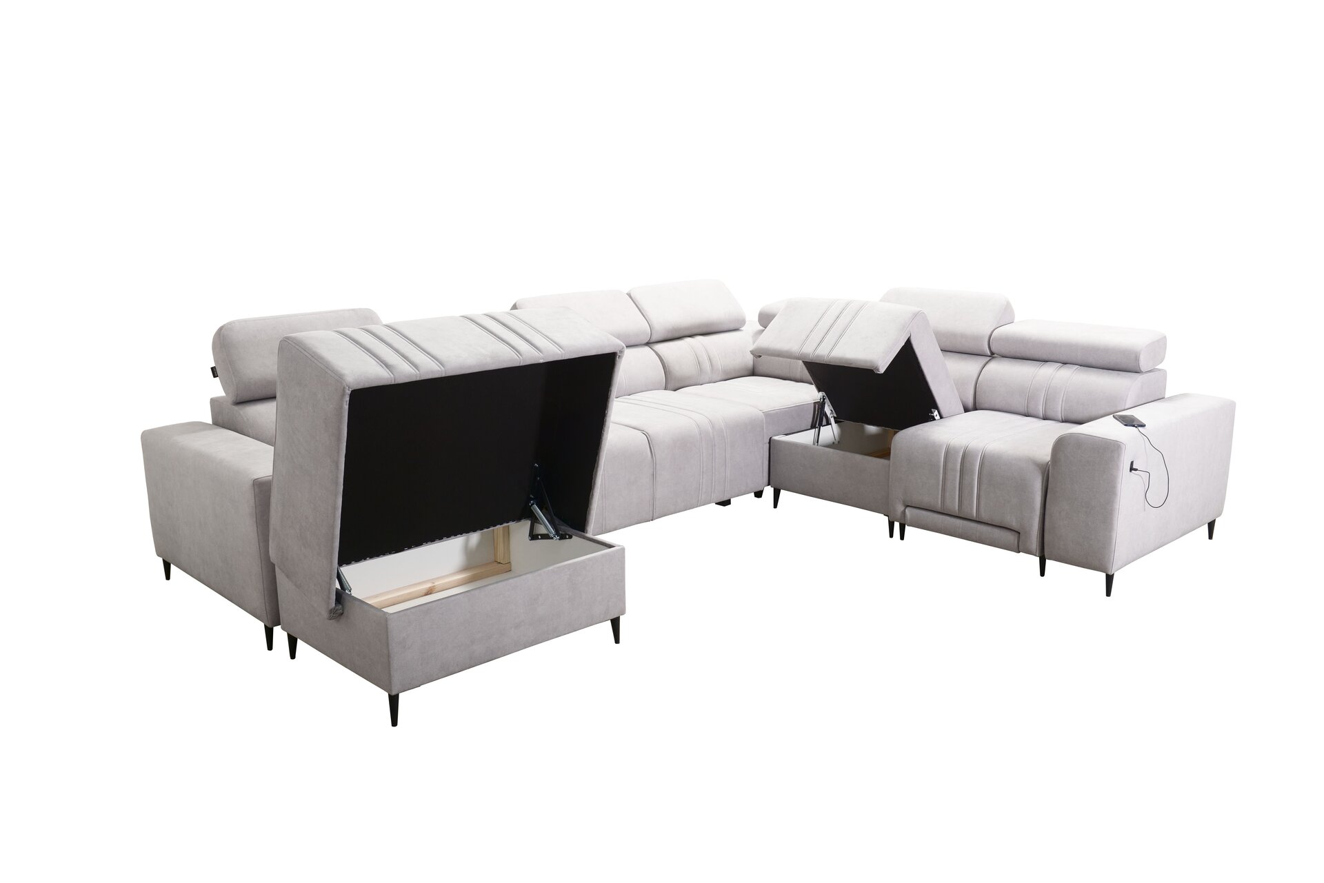 Narożnik w kształcie U Verona VIII Mix z funkcją spania oraz funkcją relax manualna tkanina Vena 10