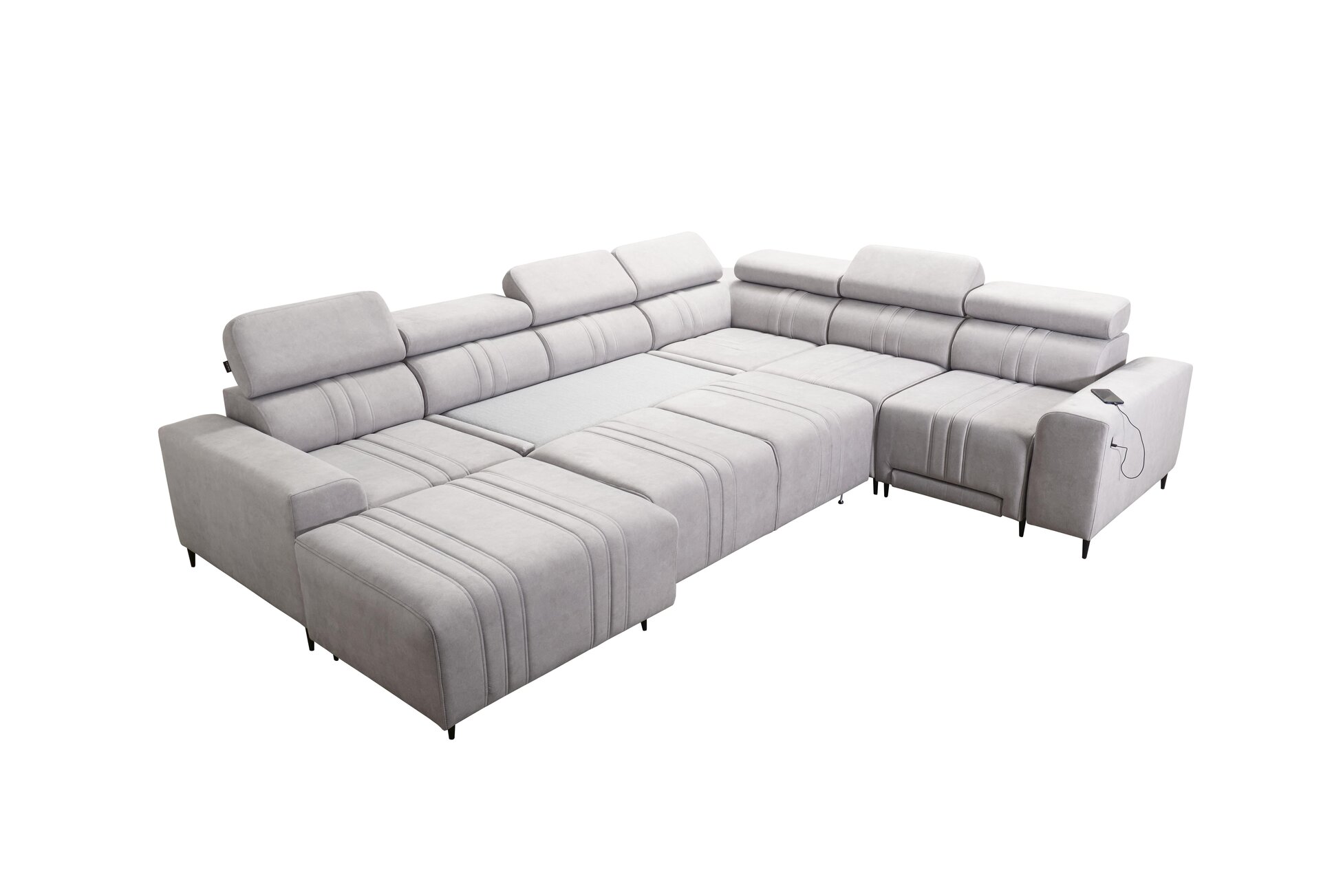 Narożnik w kształcie U Verona VIII Mix z funkcją spania oraz funkcją relax manualna tkanina Vena 10